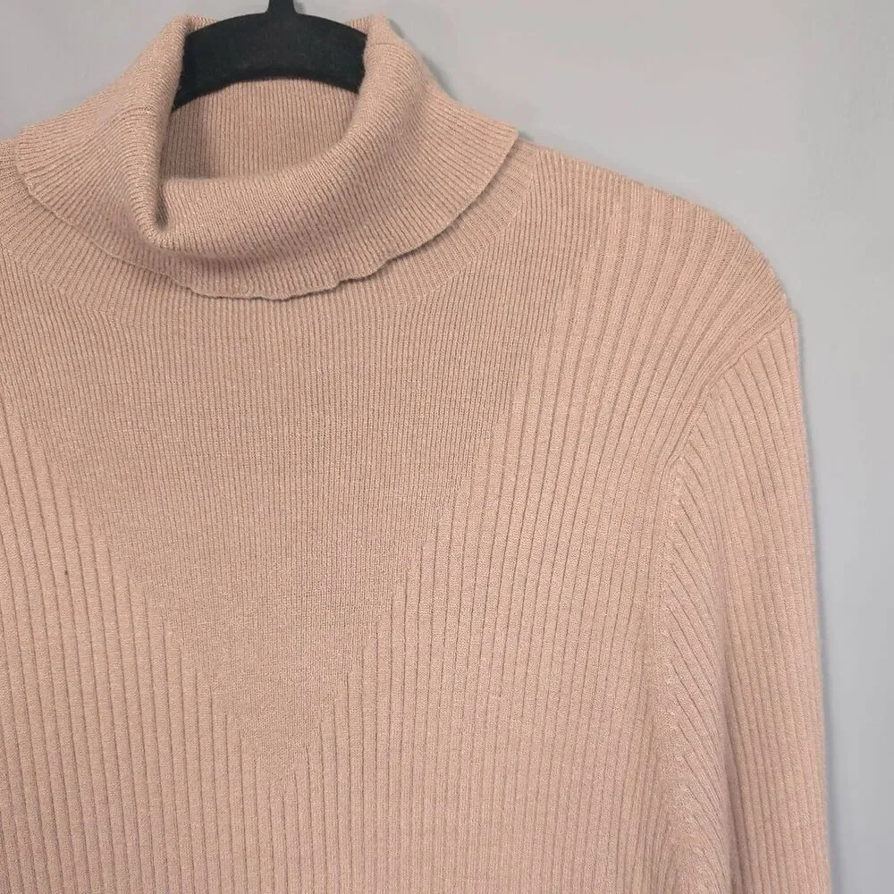 VARLEY Women’s Size M RAVENA Rib Knit High Neck Top Viscose Blend Fungi VAR02172
